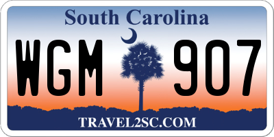 SC license plate WGM907
