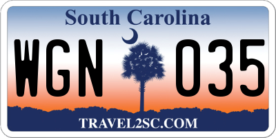SC license plate WGN035