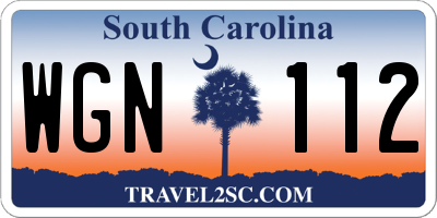 SC license plate WGN112