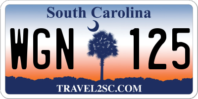 SC license plate WGN125
