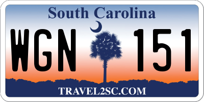 SC license plate WGN151