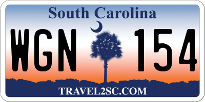 SC license plate WGN154