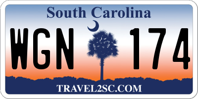 SC license plate WGN174