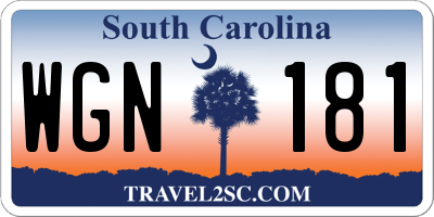 SC license plate WGN181