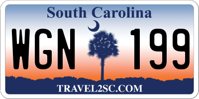 SC license plate WGN199