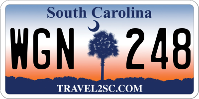 SC license plate WGN248