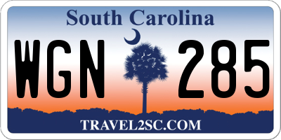 SC license plate WGN285