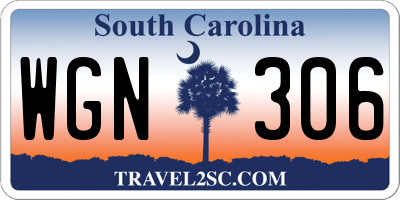 SC license plate WGN306