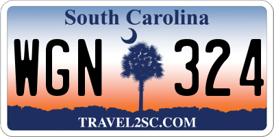 SC license plate WGN324