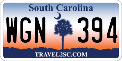 SC license plate WGN394