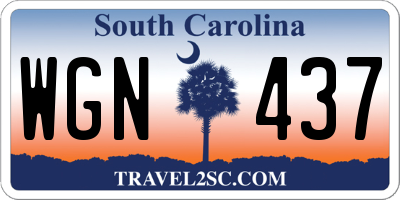 SC license plate WGN437