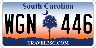 SC license plate WGN446