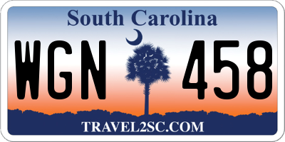 SC license plate WGN458