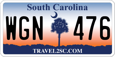 SC license plate WGN476