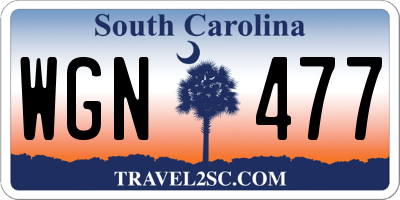 SC license plate WGN477