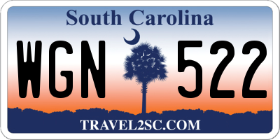 SC license plate WGN522