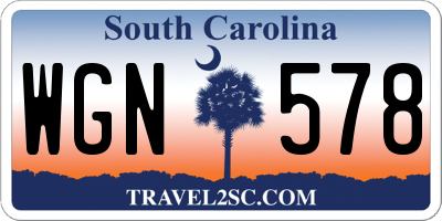 SC license plate WGN578
