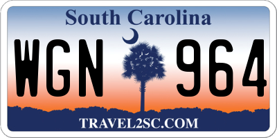 SC license plate WGN964