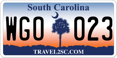 SC license plate WGO023