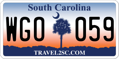 SC license plate WGO059