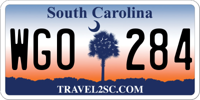 SC license plate WGO284