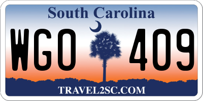 SC license plate WGO409