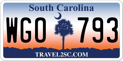 SC license plate WGO793