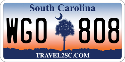 SC license plate WGO808