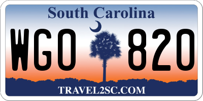 SC license plate WGO820