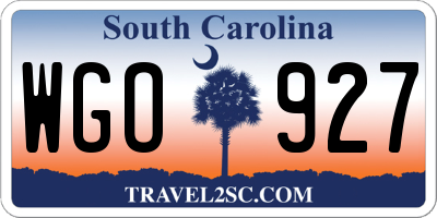 SC license plate WGO927