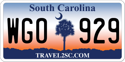 SC license plate WGO929