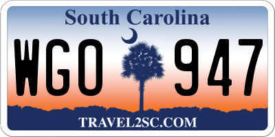 SC license plate WGO947