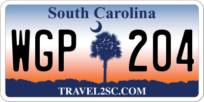 SC license plate WGP204