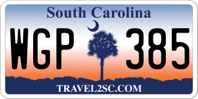 SC license plate WGP385