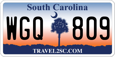 SC license plate WGQ809