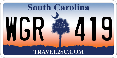 SC license plate WGR419