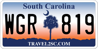 SC license plate WGR819