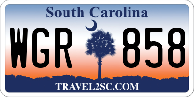 SC license plate WGR858