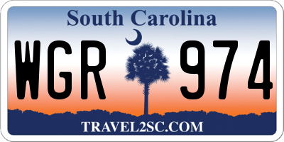 SC license plate WGR974