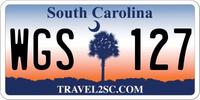SC license plate WGS127