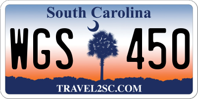 SC license plate WGS450
