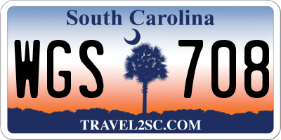 SC license plate WGS708