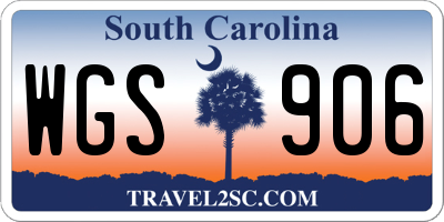 SC license plate WGS906