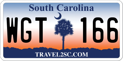 SC license plate WGT166
