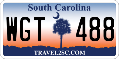 SC license plate WGT488