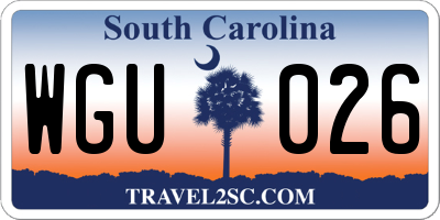 SC license plate WGU026