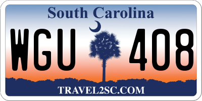 SC license plate WGU408