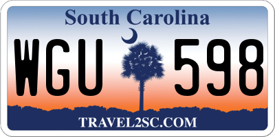 SC license plate WGU598