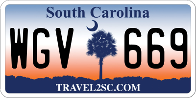 SC license plate WGV669