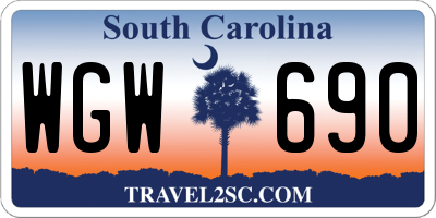 SC license plate WGW690